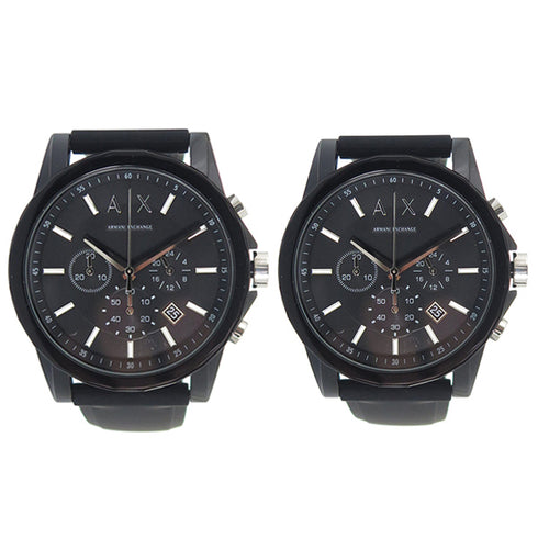 アルマーニエクスチェンジ ARMANI EXCHANGE 2個セット ペアウォッチクオーツ メンズ 腕時計 AX1326 ブラック